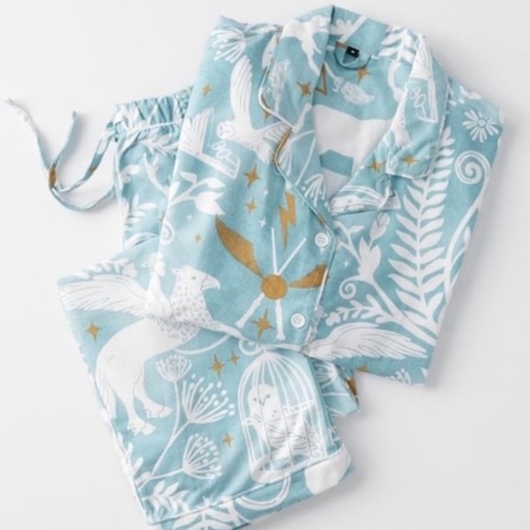 Pottery Barn Organic Cotton Pajamas XL New Without Tags Harry Potter Blue - Picture 1 of 2